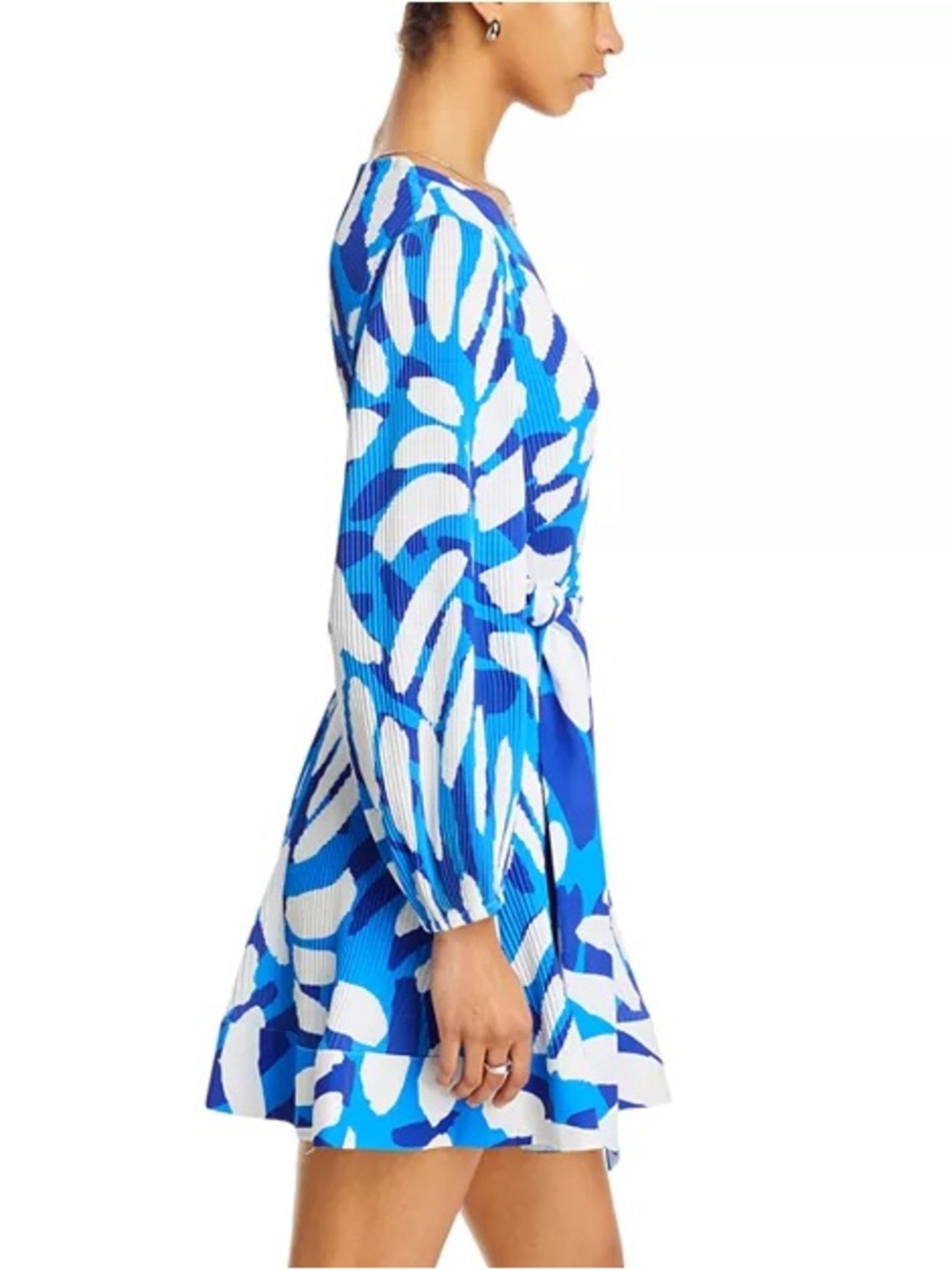 Milly Liv floral Pleated mini long sleeve dress NWT size 6 classic wedding - Picture 3 of 9